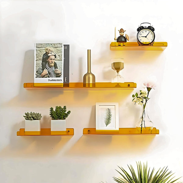 Minimal Acrylic Shelf Orange Retro